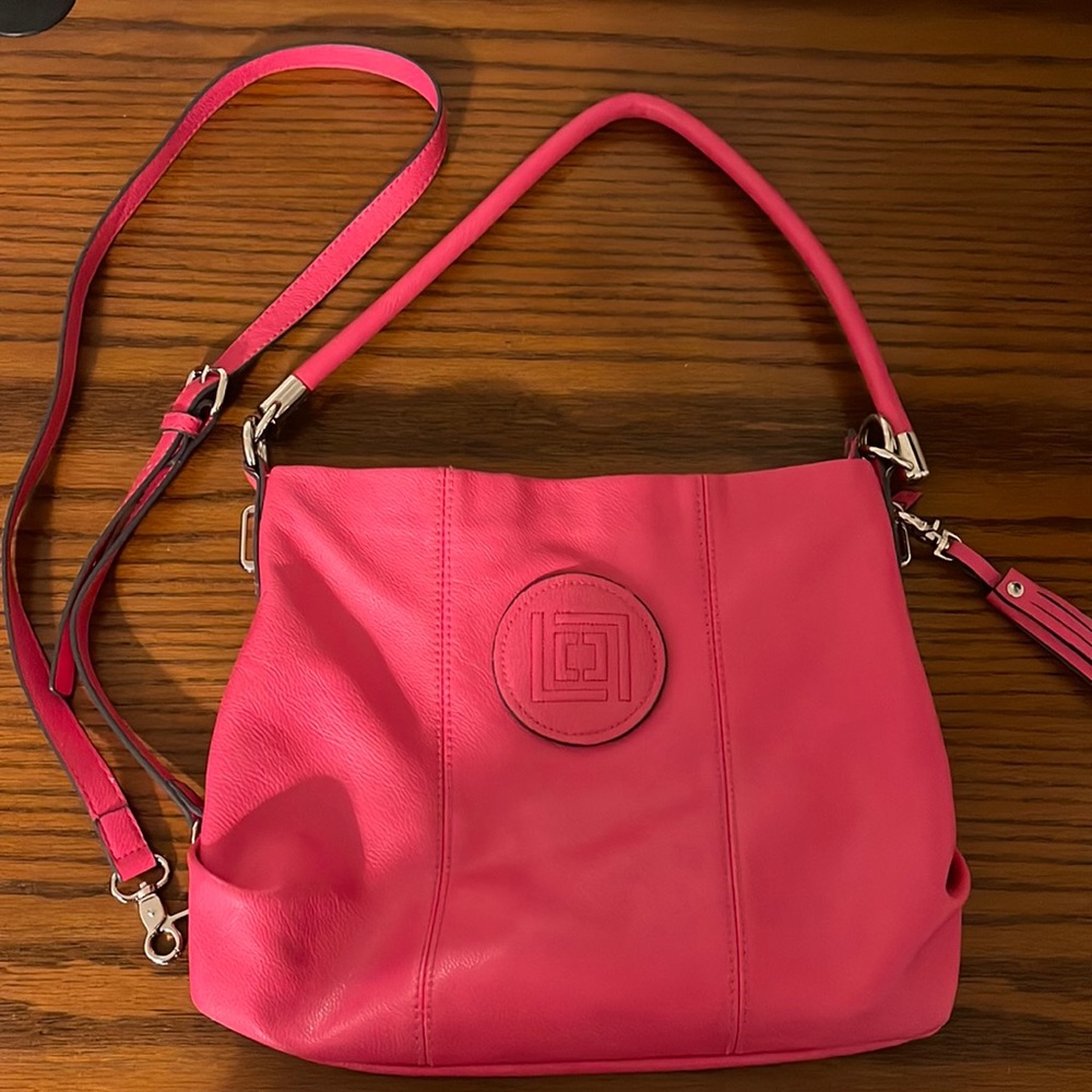 Pink Liz Claiborne Purse with Detachable Shoulder Strap Like New